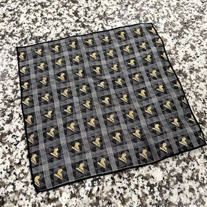 NWOT . . .  Disney Silk Pocket Square  |  Black + Gold